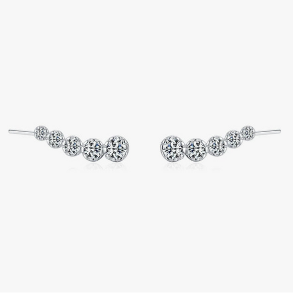 Women's Light Luxury Geometric S925 Sterling Silver Inlaid Zircon Earrings With Diamond Design