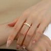 Women's Light Luxury Geometric S925 Sterling Silver Ring With Electroplating And Arc Ties Winding Design