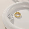 Women's Light Luxury Geometric S925 Sterling Silver Ring With Electroplating And Arc Ties Winding Design