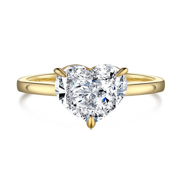 Women's Light Luxury Geometric 925 Silver Ring With Ice Flower Cut High Carbon Diamond Zircon And Electroplating
