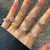 Women's Light Luxury Geometric 925 Silver Ring With Ice Flower Cut High Carbon Diamond Zircon And Electroplating