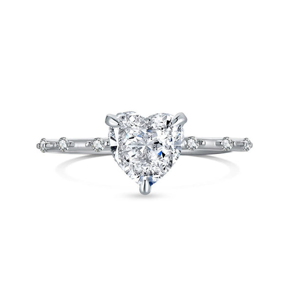 Women's Light Luxury Geometric 925 Silver Ring With Ice Flower Cut High Carbon Diamond Zircon And Electroplating