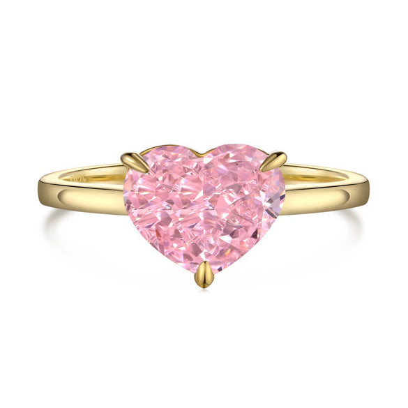 Women's Light Luxury Geometric 925 Silver Ring With Ice Flower Cut High Carbon Diamond Zircon And Electroplating