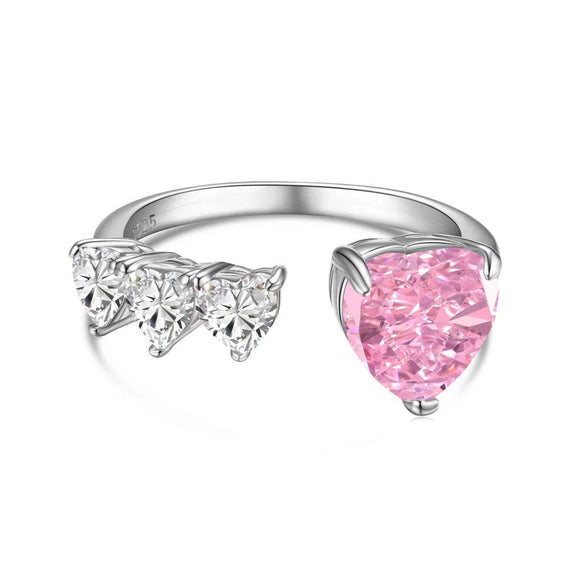 Women's Light Luxury Geometric 925 Silver Ring With Ice Flower Cut High Carbon Diamond Zircon And Electroplating