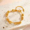 Women's Light Luxury Geometric Stainless Steel Bracelet With 18K Vacuum Plating And Elegant Thick Chain Design