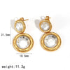 Women's Light Luxury Geometric Stainless Steel Earrings Set With Zirconia