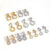 Women's Light Luxury Geometric Stainless Steel Earrings Set With Zirconia