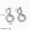 Women's Light Luxury Geometric Stainless Steel Earrings Set With Zirconia