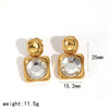 Women's Light Luxury Geometric Stainless Steel Earrings Set With Zirconia