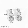 Women's Light Luxury Geometric Stainless Steel Earrings Set With Zirconia