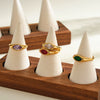 Women's Light Luxury Geometric Stainless Steel Ring With Zircon Inlay And 18K Gold Vacuum Plated Finish