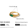 Women's Light Luxury Geometric Stainless Steel Ring With Zircon Inlay And 18K Gold Vacuum Plated Finish