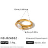 Women's Light Luxury Geometric Stainless Steel Ring With Zircon Inlay And 18K Gold Vacuum Plated Finish
