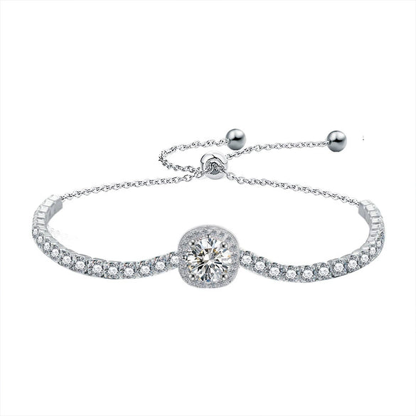 Women's Light Luxury Geometric 925 Sterling Silver Moissanite Bracelet