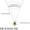 Women's Light Luxury Geometric Teardrop Stainless Steel Necklace With Zircon Inlay And 18K Gold Electroplated Minimalist Design