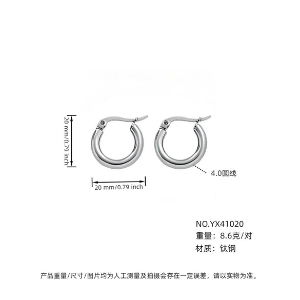 Women's Light Luxury Geometric Titanium Steel Electroplated Circle Earrings