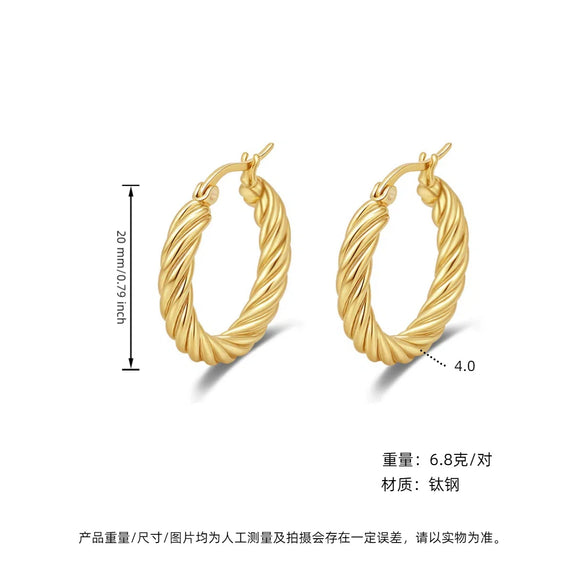 Women's Light Luxury Geometric Titanium Steel Electroplated Circle Earrings