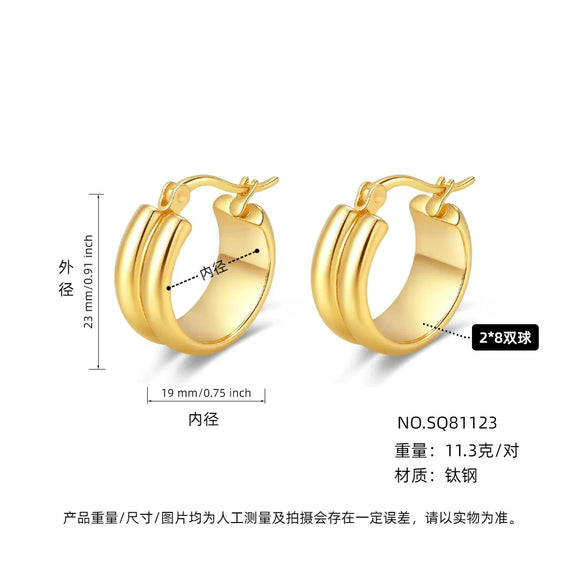 Women's Light Luxury Geometric Titanium Steel Electroplated Circle Earrings