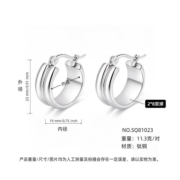 Women's Light Luxury Geometric Titanium Steel Electroplated Circle Earrings