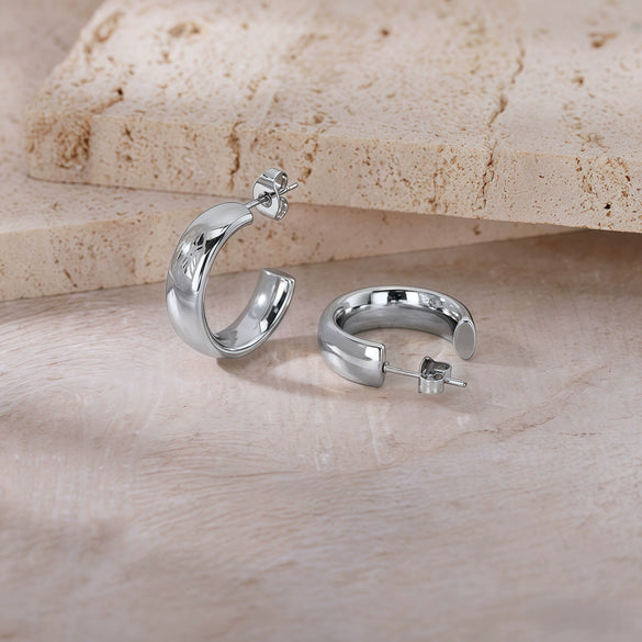 Women's Light Luxury Geometric Titanium Steel Electroplated Circle Earrings