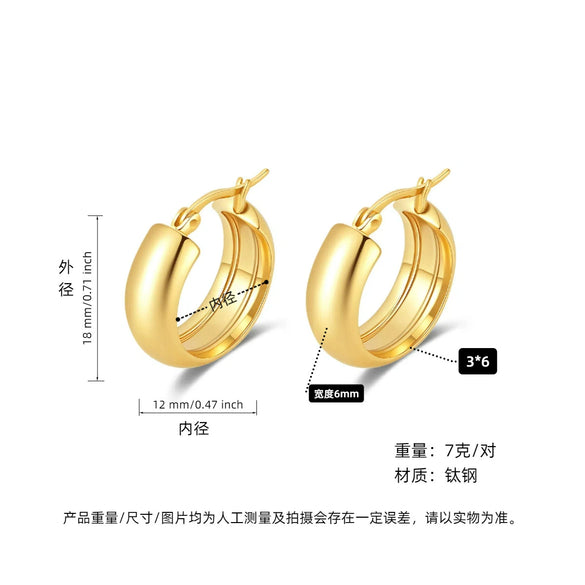 Women's Light Luxury Geometric Titanium Steel Electroplated Circle Earrings
