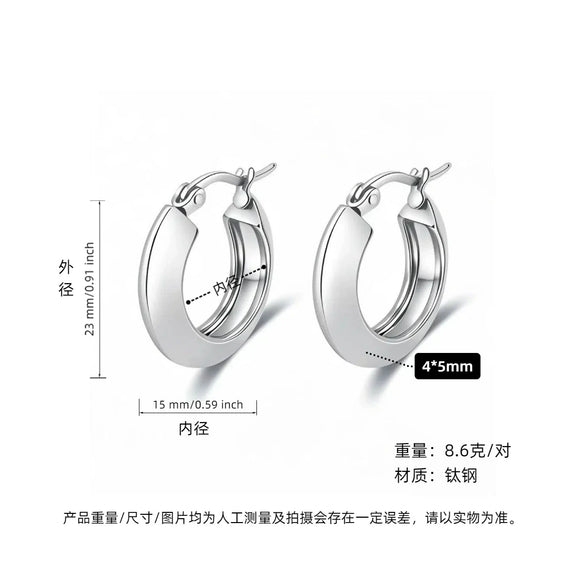 Women's Light Luxury Geometric Titanium Steel Electroplated Circle Earrings