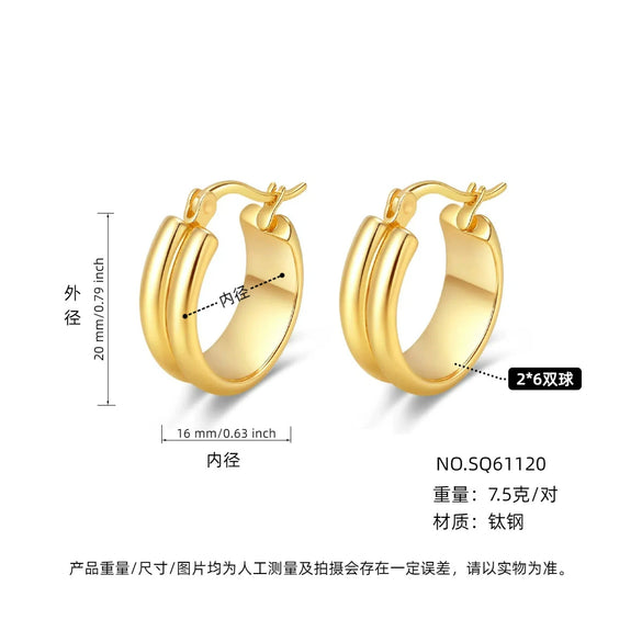 Women's Light Luxury Geometric Titanium Steel Electroplated Circle Earrings