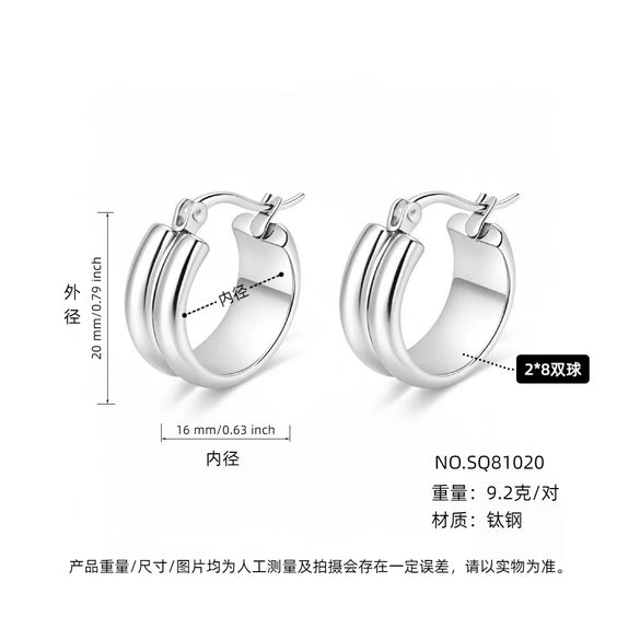 Women's Light Luxury Geometric Titanium Steel Electroplated Circle Earrings