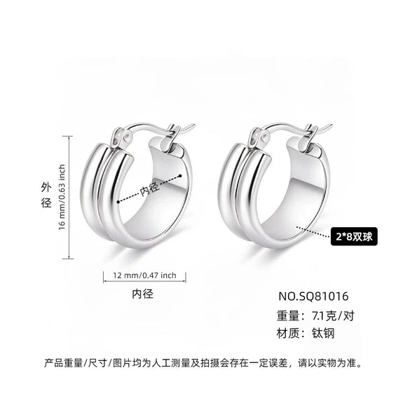 Women's Light Luxury Geometric Titanium Steel Electroplated Circle Earrings