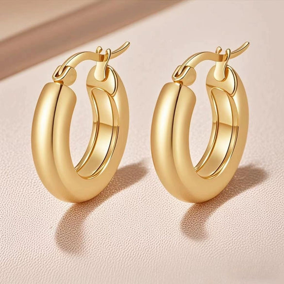 Women's Light Luxury Geometric Titanium Steel Electroplated Circle Earrings