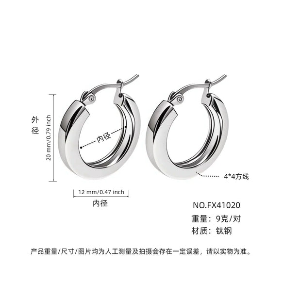 Women's Light Luxury Geometric Titanium Steel Electroplated Circle Earrings