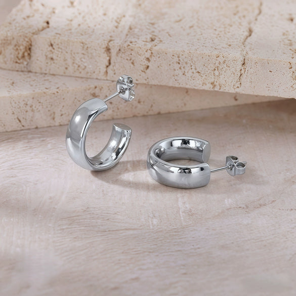 Women's Light Luxury Geometric Titanium Steel Electroplated Circle Earrings