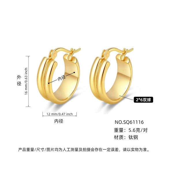 Women's Light Luxury Geometric Titanium Steel Electroplated Circle Earrings