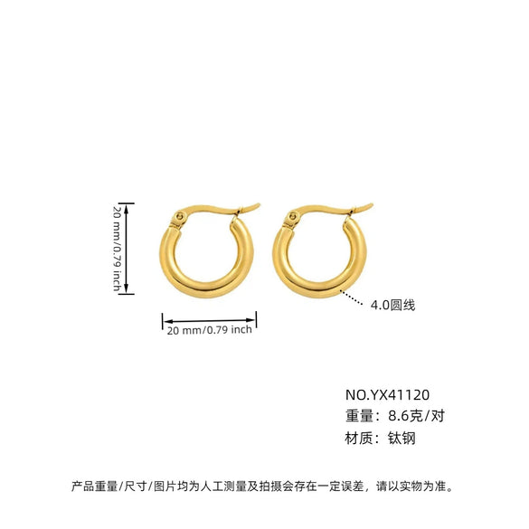 Women's Light Luxury Geometric Titanium Steel Electroplated Circle Earrings