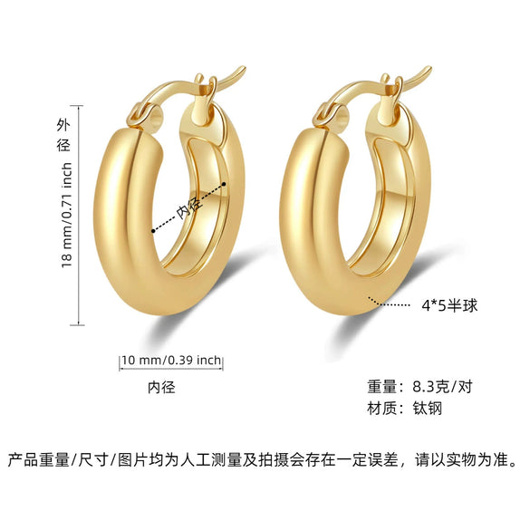 Women's Light Luxury Geometric Titanium Steel Electroplated Circle Earrings