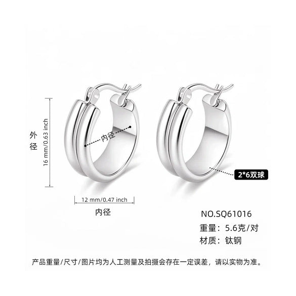 Women's Light Luxury Geometric Titanium Steel Electroplated Circle Earrings