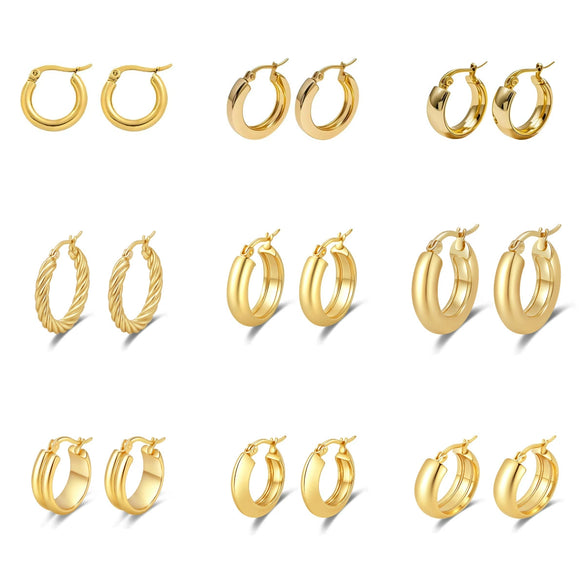 Women's Light Luxury Geometric Titanium Steel Electroplated Circle Earrings