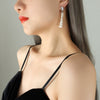 Women's Light Luxury Geometric 316L Stainless Steel Oval Freshwater Pearl Tassel Earrings Electroplated Jewelry