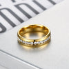 Women's Light Luxury Geometric Titanium Steel Ring With Diamond Inlay Elegant Fashion Finger Ring