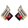Women's Light Luxury Geometric Zinc Alloy Crystal Earrings With Wings And Quadrilateral Design