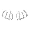 Women's Light Luxury Geometry Sterling Silver Stud Earrings With Delicate Diamond Accent And Fine Craftsmanship