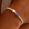 Women's Light Luxury Gold Electroplated Copper Heart And Geometric Bead Bracelet