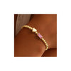 Women's Light Luxury Gold Electroplated Copper Heart And Geometric Bead Bracelet