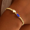 Women's Light Luxury Gold Electroplated Copper Heart And Geometric Bead Bracelet