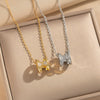 Women's Light Luxury Gold Plated Diamond Necklace With Letter And Number Patterns Made Of Titanium Steel And Copper Zircon