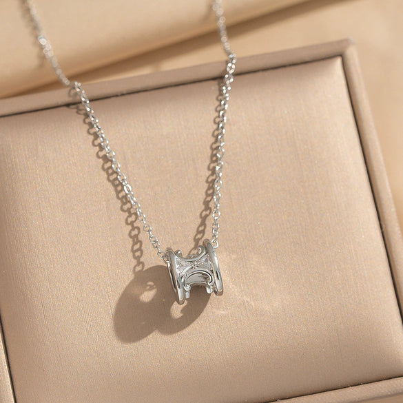 Women's Light Luxury Gold Plated Diamond Necklace With Letter And Number Patterns Made Of Titanium Steel And Copper Zircon