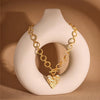Women's Light Luxury Heart Shape Copper Pendant Necklace With Electroplated Metal Regular Chain Sweet Fashion Clavicle Chain