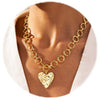 Women's Light Luxury Heart Shape Copper Pendant Necklace With Electroplated Metal Regular Chain Sweet Fashion Clavicle Chain