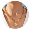 Women's Light Luxury Heart Shape Copper Pendant Necklace With Electroplated Metal Regular Chain Sweet Fashion Clavicle Chain
