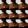 Women's Light Luxury Heart Shaped Alloy Pendant Necklace With Wax Rope Chain Geometric Horseshoe Design Electroplated Sweater Chain Accessory